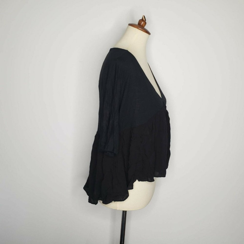 BLUESTEEL Womens Black Hi Low Crop Top Size 6 - Picture 4 of 7